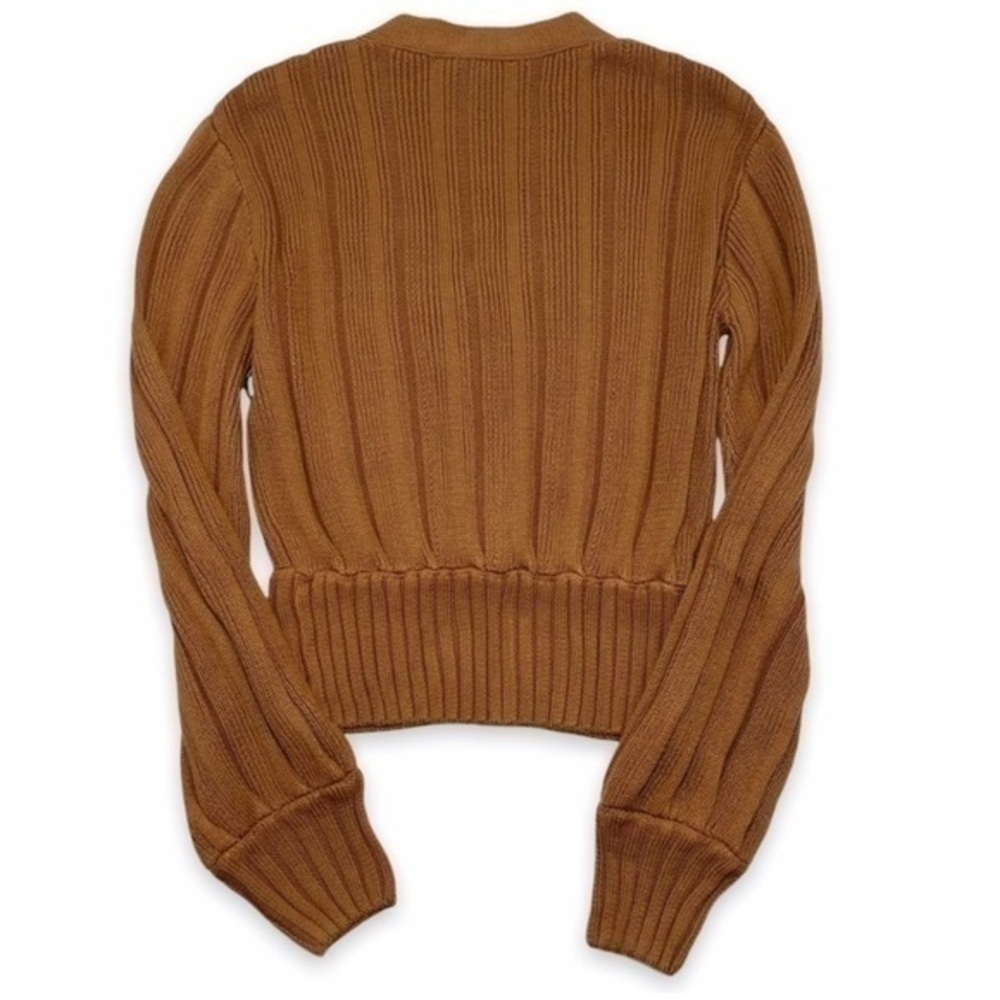 ASTR The Label Evie Surplice Wrap Ribbed Tan Sweater​ - Picture 5 of 10